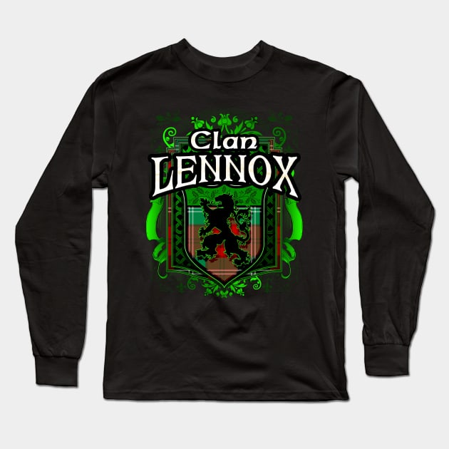 Clan Lennox Tartan Lion Long Sleeve T-Shirt by Celtic Folk